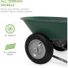 imageBest Choice Products DualWheel Home Utility Yard Wheelbarrow Garden Cart wBuiltin Stand for Lawn Gardening Construction  GrayGreen