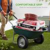 imageBest Choice Products DualWheel Home Utility Yard Wheelbarrow Garden Cart wBuiltin Stand for Lawn Gardening Construction  GrayGreen
