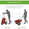 imageBest Choice Products DualWheel Home Utility Yard Wheelbarrow Garden Cart wBuiltin Stand for Lawn Gardening Construction  GrayRed