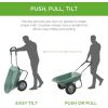imageBest Choice Products DualWheel Home Utility Yard Wheelbarrow Garden Cart wBuiltin Stand for Lawn Gardening Construction  GraySeafoam