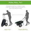 imageBest Choice Products DualWheel Home Utility Yard Wheelbarrow Garden Cart wBuiltin Stand for Lawn Gardening Construction  GraySolid Black