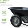 imageBest Choice Products DualWheel Home Utility Yard Wheelbarrow Garden Cart wBuiltin Stand for Lawn Gardening Construction  GraySolid Black