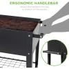 imageBest Choice Products Elevated Mobile Raised Ergonomic Metal Planter Garden Bed for Backyard Patio wWheels Lower Shelf 38x16x32in Dark Gray