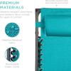 imageBest Choice Products Folding Zero Gravity Outdoor Recliner Patio Lounge Chair wAdjustable Canopy Shade Headrest Side Accessory Tray Textilene Mesh  SandPeacock Blue