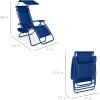 imageBest Choice Products Folding Zero Gravity Outdoor Recliner Patio Lounge Chair wAdjustable Canopy Shade Headrest Side Accessory Tray Textilene Mesh  SandMarine