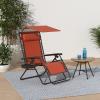 imageBest Choice Products Folding Zero Gravity Outdoor Recliner Patio Lounge Chair wAdjustable Canopy Shade Headrest Side Accessory Tray Textilene Mesh  SandBurnt Orange