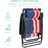 imageBest Choice Products Folding Zero Gravity Outdoor Recliner Patio Lounge Chair wAdjustable Canopy Shade Headrest Side Accessory Tray Textilene Mesh  SandAmerican Flag