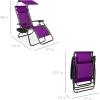 imageBest Choice Products Folding Zero Gravity Outdoor Recliner Patio Lounge Chair wAdjustable Canopy Shade Headrest Side Accessory Tray Textilene Mesh  SandAmethyst Purple