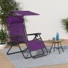 imageBest Choice Products Folding Zero Gravity Outdoor Recliner Patio Lounge Chair wAdjustable Canopy Shade Headrest Side Accessory Tray Textilene Mesh  SandAmethyst Purple
