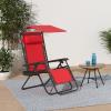 imageBest Choice Products Folding Zero Gravity Outdoor Recliner Patio Lounge Chair wAdjustable Canopy Shade Headrest Side Accessory Tray Textilene Mesh  SandCrimson Red
