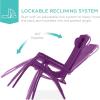 imageBest Choice Products Folding Zero Gravity Outdoor Recliner Patio Lounge Chair wAdjustable Canopy Shade Headrest Side Accessory Tray Textilene Mesh  SandAmethyst