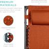 imageBest Choice Products Folding Zero Gravity Outdoor Recliner Patio Lounge Chair wAdjustable Canopy Shade Headrest Side Accessory Tray Textilene Mesh  SandBurnt Orange