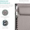 imageBest Choice Products Folding Zero Gravity Outdoor Recliner Patio Lounge Chair wAdjustable Canopy Shade Headrest Side Accessory Tray Textilene Mesh  SandIce Gray