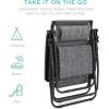 imageBest Choice Products Folding Zero Gravity Outdoor Recliner Patio Lounge Chair wAdjustable Canopy Shade Headrest Side Accessory Tray Textilene Mesh  SandGrey