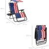 imageBest Choice Products Folding Zero Gravity Outdoor Recliner Patio Lounge Chair wAdjustable Canopy Shade Headrest Side Accessory Tray Textilene Mesh  SandAmerican Flag