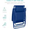 imageBest Choice Products Folding Zero Gravity Outdoor Recliner Patio Lounge Chair wAdjustable Canopy Shade Headrest Side Accessory Tray Textilene Mesh  SandMarine