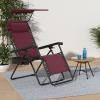 imageBest Choice Products Folding Zero Gravity Outdoor Recliner Patio Lounge Chair wAdjustable Canopy Shade Headrest Side Accessory Tray Textilene Mesh  SandBurgundy
