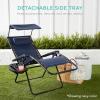 imageBest Choice Products Folding Zero Gravity Outdoor Recliner Patio Lounge Chair wAdjustable Canopy Shade Headrest Side Accessory Tray Textilene Mesh  SandBlack