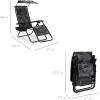 imageBest Choice Products Folding Zero Gravity Outdoor Recliner Patio Lounge Chair wAdjustable Canopy Shade Headrest Side Accessory Tray Textilene Mesh  SandCamouflage