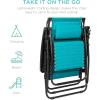 imageBest Choice Products Folding Zero Gravity Outdoor Recliner Patio Lounge Chair wAdjustable Canopy Shade Headrest Side Accessory Tray Textilene Mesh  SandPeacock Blue