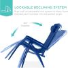 imageBest Choice Products Folding Zero Gravity Outdoor Recliner Patio Lounge Chair wAdjustable Canopy Shade Headrest Side Accessory Tray Textilene Mesh  SandMarine