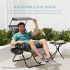 imageBest Choice Products Folding Zero Gravity Outdoor Recliner Patio Lounge Chair wAdjustable Canopy Shade Headrest Side Accessory Tray Textilene Mesh  SandBlack