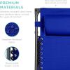 imageBest Choice Products Folding Zero Gravity Outdoor Recliner Patio Lounge Chair wAdjustable Canopy Shade Headrest Side Accessory Tray Textilene Mesh  SandCobalt Blue