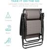 imageBest Choice Products Folding Zero Gravity Outdoor Recliner Patio Lounge Chair wAdjustable Canopy Shade Headrest Side Accessory Tray Textilene Mesh  SandIce Gray