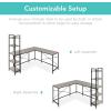 imageBest Choice Products LShaped Corner Computer Desk Large Study Workstation Furniture wMultifunctional 5Tier Open Storage Bookshelves Custom Setup for Home Office  GrayBlack