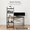 imageBest Choice Products LShaped Corner Computer Desk Large Study Workstation Furniture wMultifunctional 5Tier Open Storage Bookshelves Custom Setup for Home Office  GrayBlack