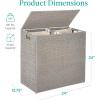 imageBest Choice Products Large Double Laundry Hamper with Lid Natural Handwoven Water Hyacinth 2 Sections w 2 Machine Washable Linen Liner Bags Portable Handles  NaturalGray