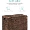 imageBest Choice Products Large Double Laundry Hamper with Lid Natural Handwoven Water Hyacinth 2 Sections w 2 Machine Washable Linen Liner Bags Portable Handles  NaturalEspresso