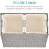 imageBest Choice Products Large Double Laundry Hamper with Lid Natural Handwoven Water Hyacinth 2 Sections w 2 Machine Washable Linen Liner Bags Portable Handles  NaturalGray