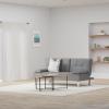 imageBest Choice Products Linen Modern Folding Futon Reclining Sofa Bed for Apartment Dorm wRemovable Armrests 2 Cupholders  BeigeGrey