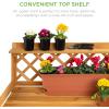 imageBest Choice Products Outdoor Garden Potting Bench Wooden Workstation Table wCabinet Drawer Open Shelf Lower Storage Lattice Back  NaturalBrown