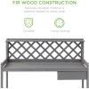 imageBest Choice Products Outdoor Garden Potting Bench Wooden Workstation Table wCabinet Drawer Open Shelf Lower Storage Lattice Back  NaturalGray