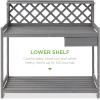 imageBest Choice Products Outdoor Garden Potting Bench Wooden Workstation Table wCabinet Drawer Open Shelf Lower Storage Lattice Back  NaturalGray