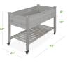 imageBest Choice Products Raised Garden Bed 48x24x32inch Mobile Elevated Wood Planter wLockable Wheels Storage Shelf Protective Liner  Acorn BrownGray