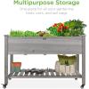 imageBest Choice Products Raised Garden Bed 48x24x32inch Mobile Elevated Wood Planter wLockable Wheels Storage Shelf Protective Liner  Acorn BrownGray