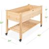 imageBest Choice Products Raised Garden Bed 48x24x32inch Mobile Elevated Wood Planter wLockable Wheels Storage Shelf Protective Liner  Acorn BrownNatural