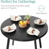 imageBest Choice Products Round Dining Table wSteel Legs  NaturalBlack