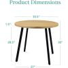 imageBest Choice Products Round Dining Table wSteel Legs  NaturalNatural