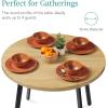 imageBest Choice Products Round Dining Table wSteel Legs  NaturalNatural