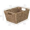 imageBest Choice Products Rustic Set Of 4 Multipurpose Stackable Seagrass Storage Basket Handwoven Laundry Organizer Totes for Bedroom and Living Room Shelves Pantry wInsert Handles  NaturalNatural