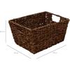 imageBest Choice Products Rustic Set Of 4 Multipurpose Stackable Seagrass Storage Basket Handwoven Laundry Organizer Totes for Bedroom and Living Room Shelves Pantry wInsert Handles  NaturalBrown