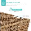 imageBest Choice Products Rustic Set Of 4 Multipurpose Stackable Seagrass Storage Basket Handwoven Laundry Organizer Totes for Bedroom and Living Room Shelves Pantry wInsert Handles  NaturalNatural