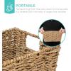 imageBest Choice Products Rustic Set Of 4 Multipurpose Stackable Seagrass Storage Basket Handwoven Laundry Organizer Totes for Bedroom and Living Room Shelves Pantry wInsert Handles  NaturalNatural