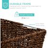 imageBest Choice Products Rustic Set Of 4 Multipurpose Stackable Seagrass Storage Basket Handwoven Laundry Organizer Totes for Bedroom and Living Room Shelves Pantry wInsert Handles  NaturalBrown