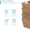 imageBest Choice Products Rustic Set Of 4 Multipurpose Stackable Seagrass Storage Basket Handwoven Laundry Organizer Totes for Bedroom and Living Room Shelves Pantry wInsert Handles  NaturalNatural