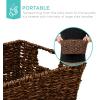 imageBest Choice Products Rustic Set Of 4 Multipurpose Stackable Seagrass Storage Basket Handwoven Laundry Organizer Totes for Bedroom and Living Room Shelves Pantry wInsert Handles  NaturalBrown